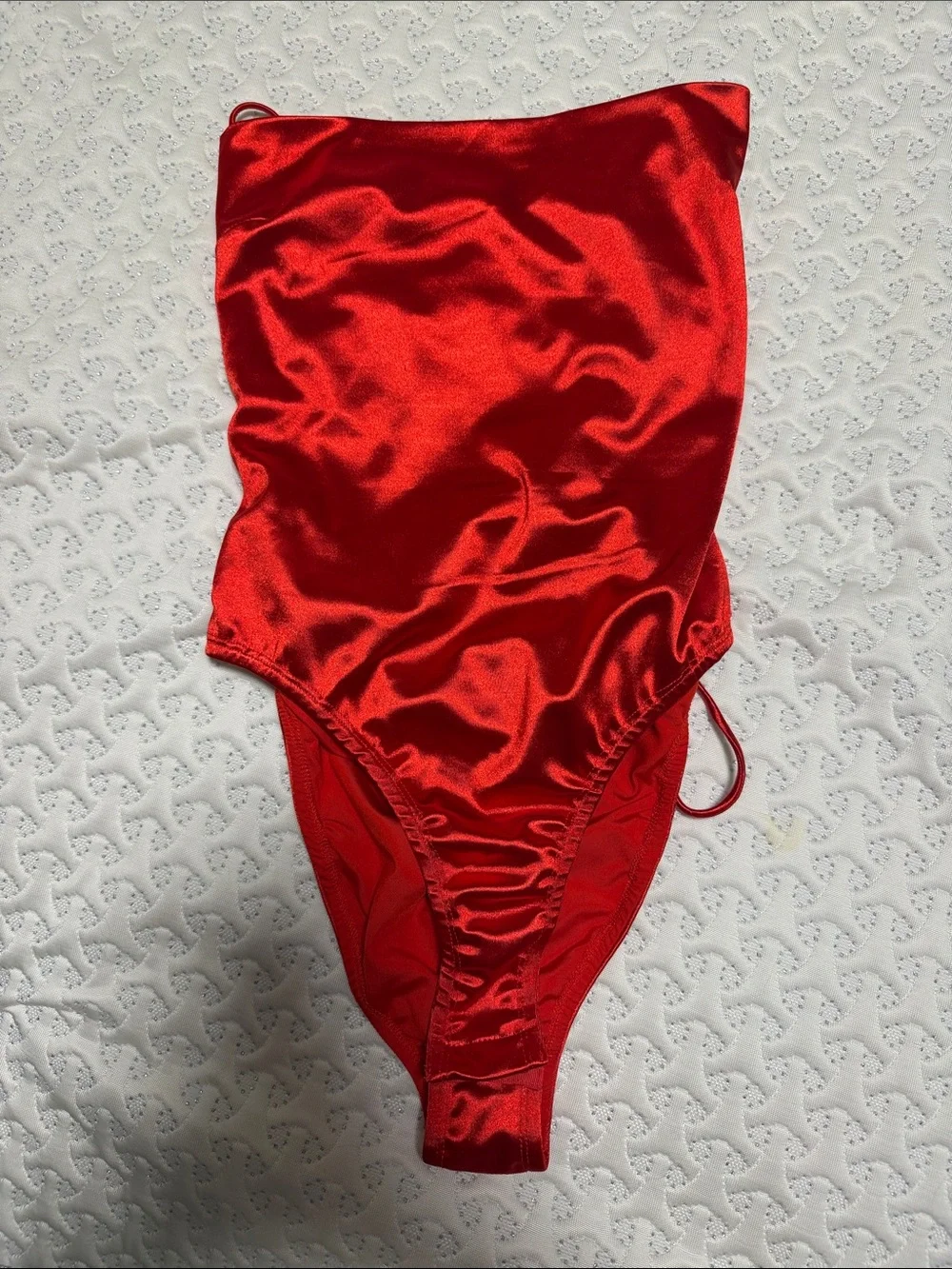 Princess Polly Red Satin Strappy back Bodysuit